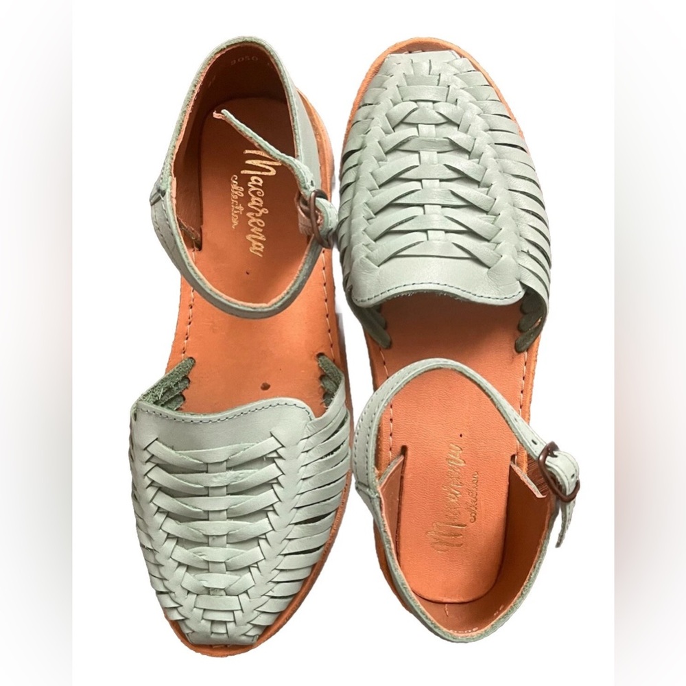 Mint Macarena Huarache Leather Mexican Size 25 Size 8 Narrow Feet 25 3050 0622